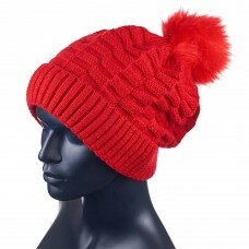 Шапка Fleece Lined Pom Pom HAT (красный)