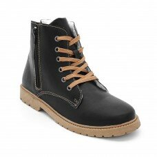Ботинки BONPRIX (черный/подошва/коричневый/2 молнии/шнурок )