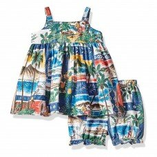 Комплект платье и шорты Reyn Spooner (синий\пальма\море)